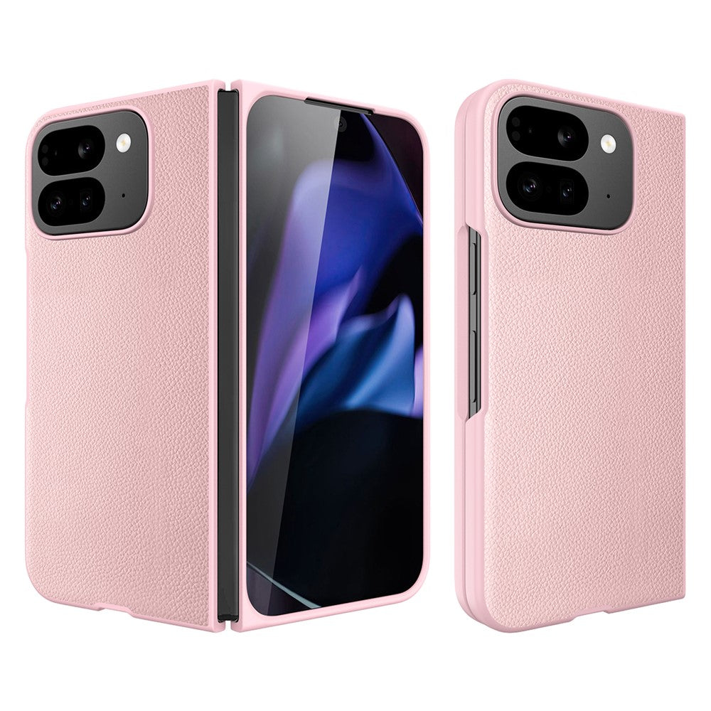 For Google Pixel 10 Pro Fold Case PU Leather PC Litchi Coated Phone Cover with Screen  /  Lens Film