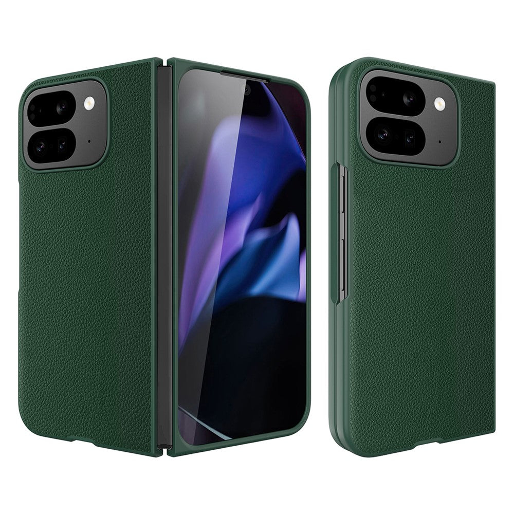 For Google Pixel 10 Pro Fold Case PU Leather PC Litchi Coated Phone Cover with Screen  /  Lens Film