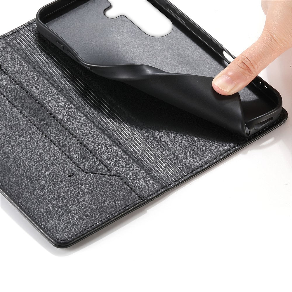 For Samsung Galaxy S26 Wallet Stand Case Line Splicing TPU PU Leather Phone Cover