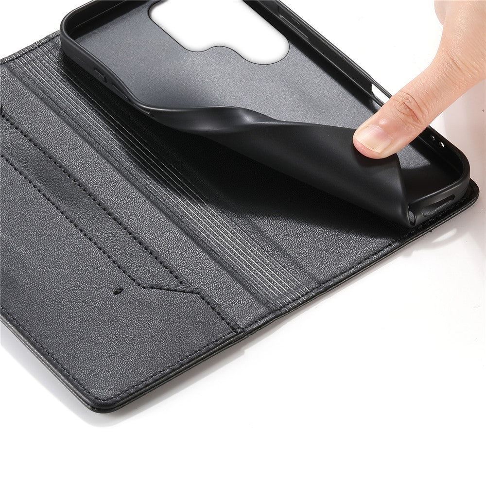 For Samsung Galaxy S26 Ultra Wallet Stand Case Line Splicing TPU PU Leather Phone Cover