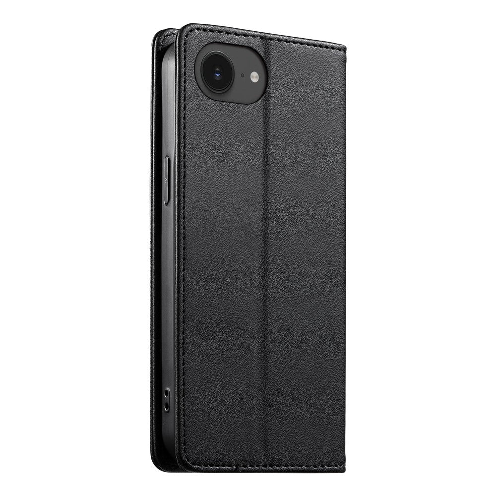For iPhone 17e / 16e Wallet Stand Case Line Splicing TPU PU Leather Phone Cover