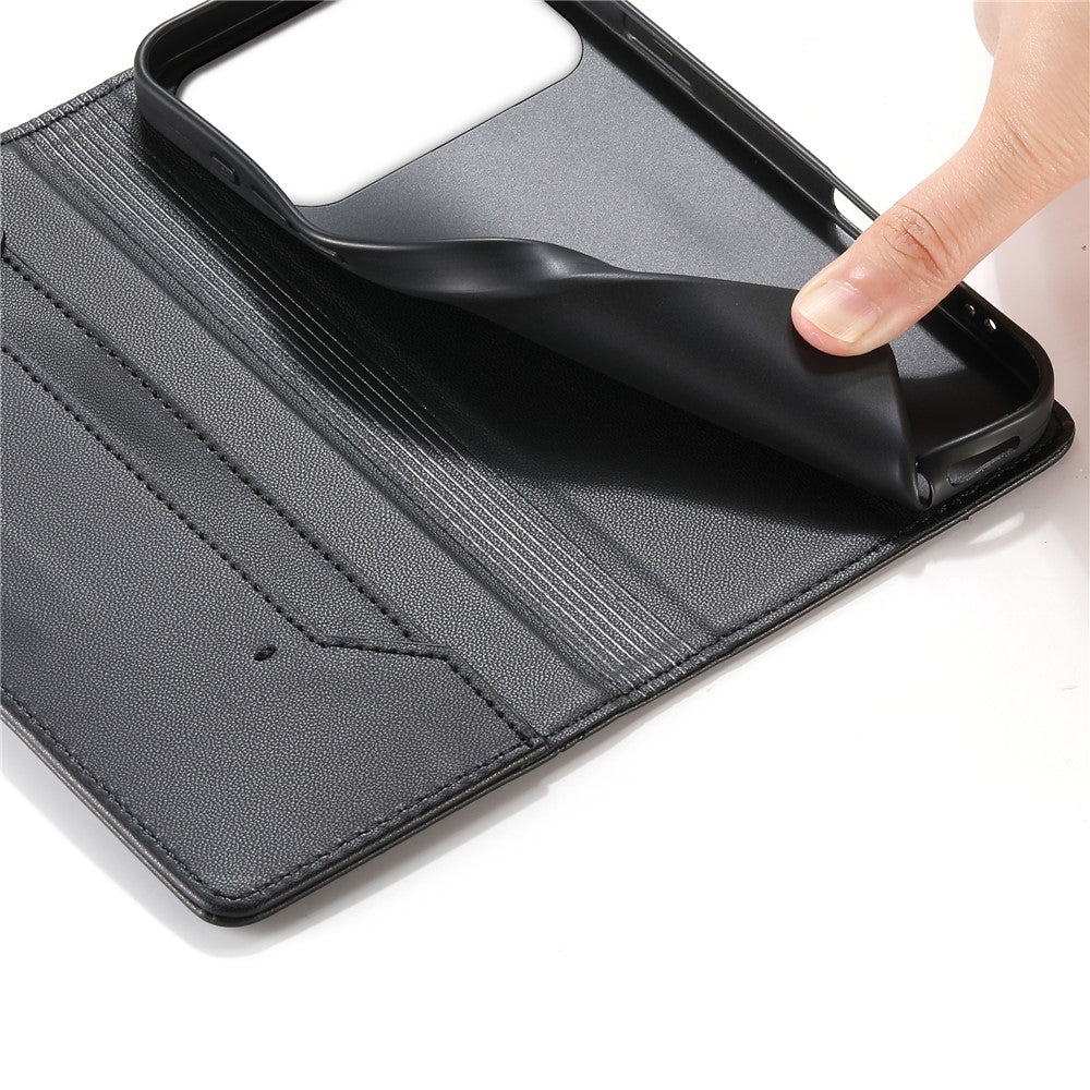 For iPhone 18 Pro / 17 Pro Wallet Stand Case Line Splicing TPU PU Leather Phone Cover