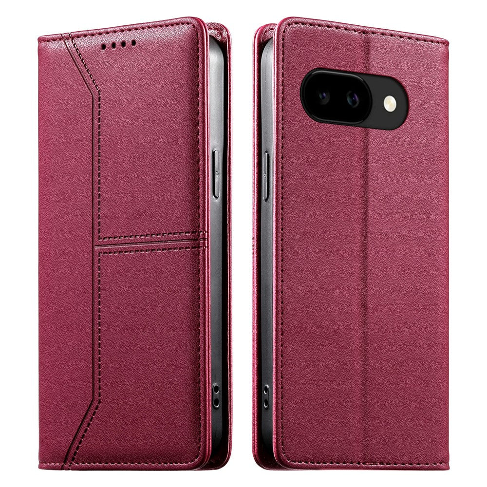 For Google Pixel 10a Wallet Stand Case Line Splicing TPU PU Leather Phone Cover