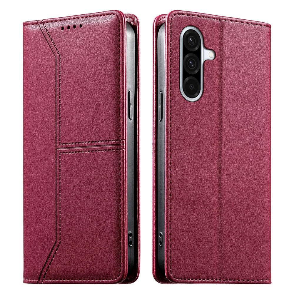 For Samsung Galaxy A37 5G Wallet Stand Case Line Splicing TPU PU Leather Phone Cover