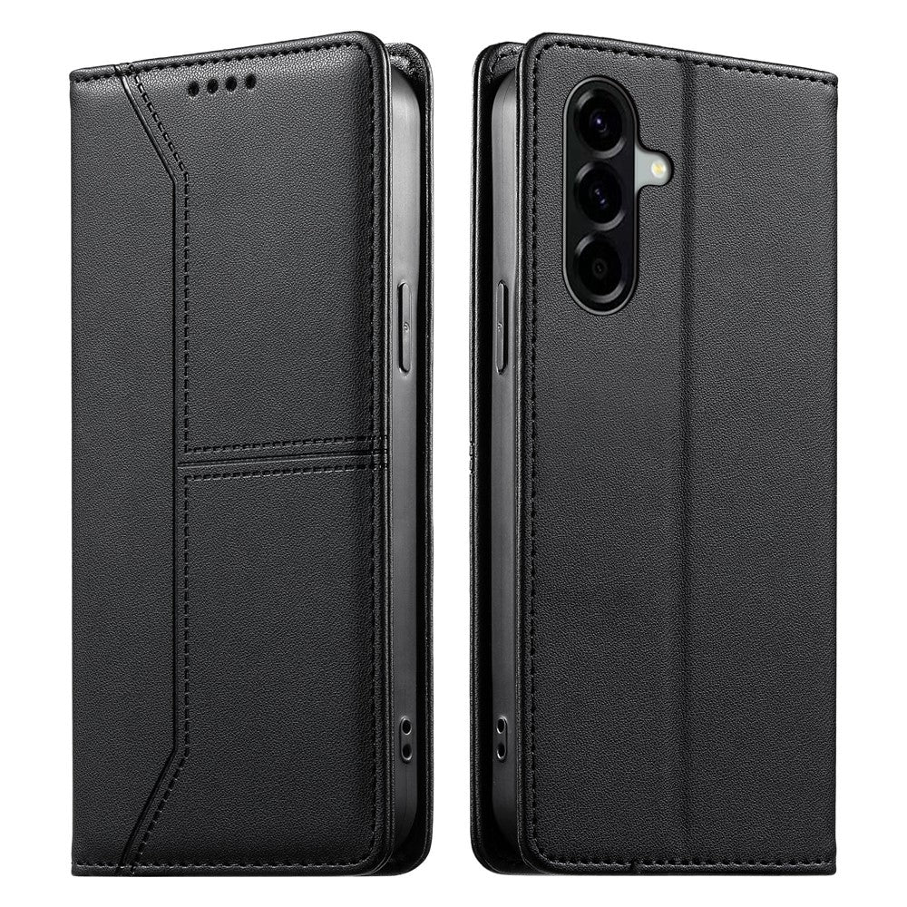 For Samsung Galaxy A57 5G Wallet Stand Case Line Splicing TPU PU Leather Phone Cover