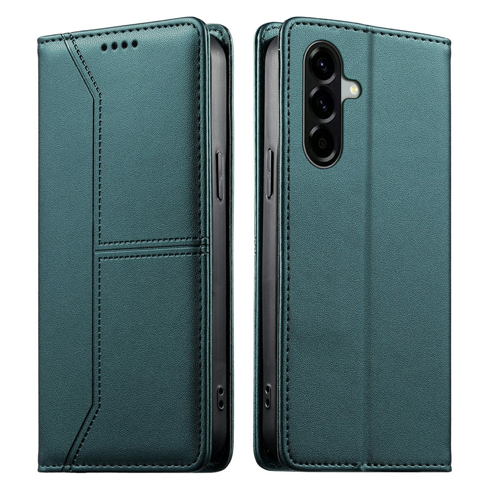 For Samsung Galaxy A57 5G Wallet Stand Case Line Splicing TPU PU Leather Phone Cover