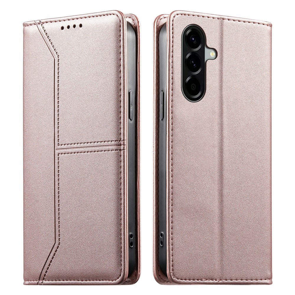 For Samsung Galaxy A57 5G Wallet Stand Case Line Splicing TPU PU Leather Phone Cover