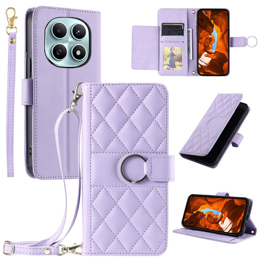 Xiaomi Redmi Note 15 5G (Global) / Xiaomi Redmi Note 15 4G (Global) / Xiaomi Poco M8 5G Wallet-Handyhülle – Crossbody Leather Case 15 4G (Global) / Poco M8 5G Ringschnalle Standfunktion Rhombus Mobile