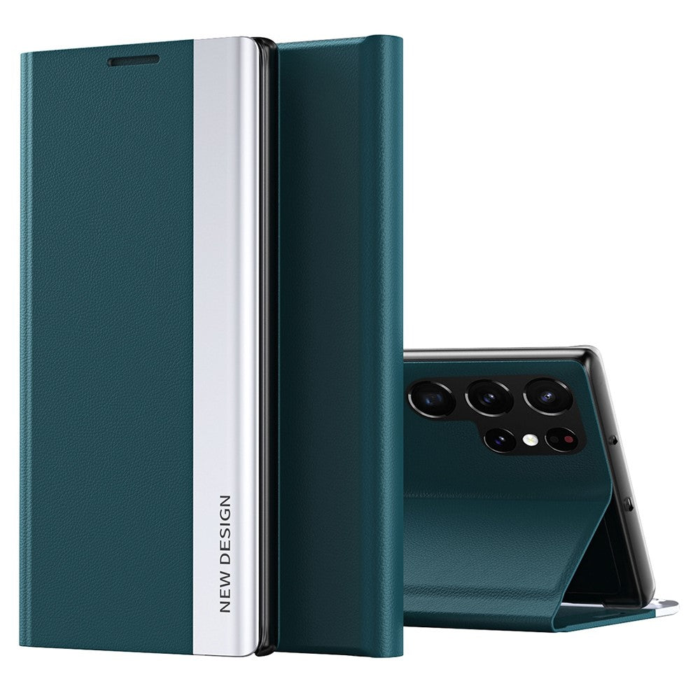 Galaxy S23 Ultra Klappbare Hülle – elegant, stoßfest, mit Ständer & galvanisierter Oberfläche