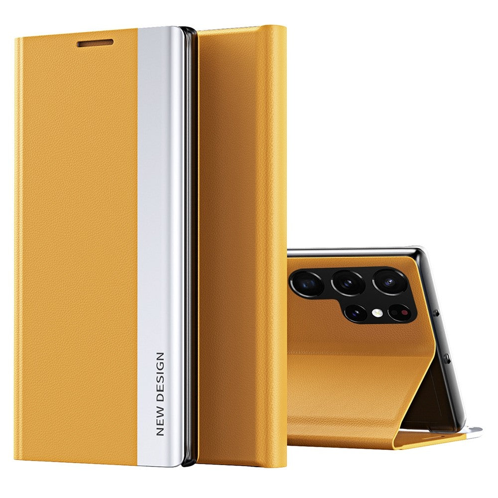 Galaxy S23 Ultra Klappbare Hülle – elegant, stoßfest, mit Ständer & galvanisierter Oberfläche
