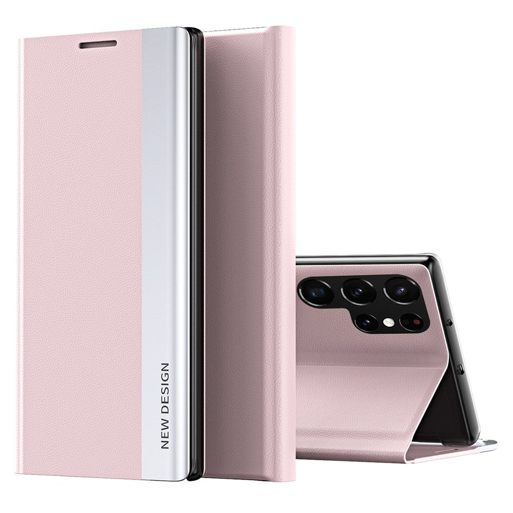 Galaxy S23 Ultra Klappbare Hülle – elegant, stoßfest, mit Ständer & galvanisierter Oberfläche