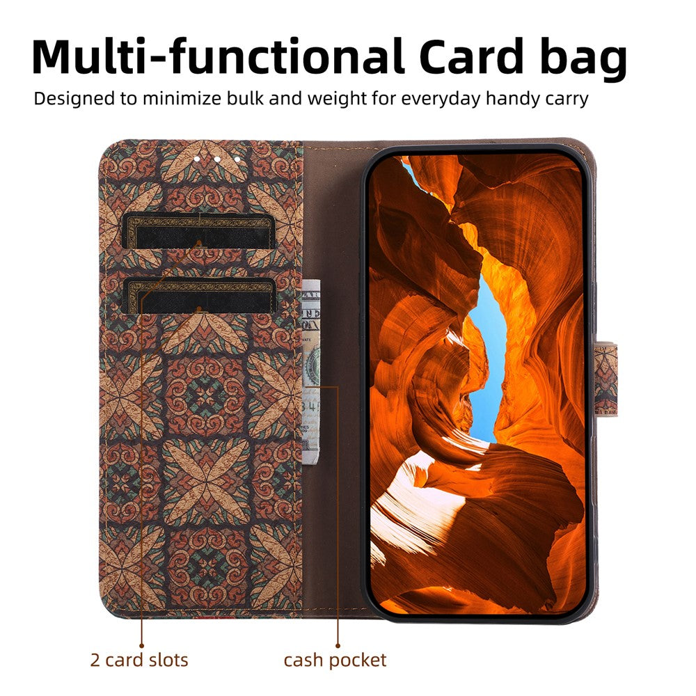 Honor X7d 5G  /  X7d 4G  /  400 Smart 4G  /  400 Smart 5G Wallet-Handyhülle – Leder-Geldbörsenhülle im Bohème-Stil, aus TPU-PU, mit Ständer