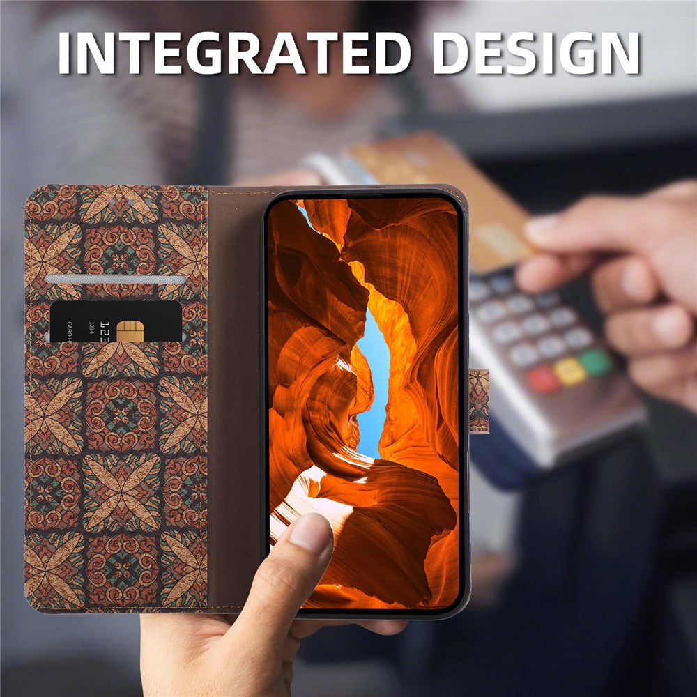 Honor X7d 5G  /  X7d 4G  /  400 Smart 4G  /  400 Smart 5G Wallet-Handyhülle – Leder-Geldbörsenhülle im Bohème-Stil, aus TPU-PU, mit Ständer