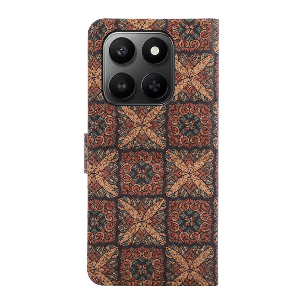 Honor X7d 5G  /  X7d 4G  /  400 Smart 4G  /  400 Smart 5G Wallet-Handyhülle – Leder-Geldbörsenhülle im Bohème-Stil, aus TPU-PU, mit Ständer
