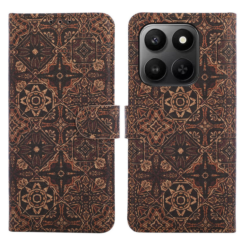 Honor X7d 5G  /  X7d 4G  /  400 Smart 4G  /  400 Smart 5G Wallet-Handyhülle – Leder-Geldbörsenhülle im Bohème-Stil, aus TPU-PU, mit Ständer