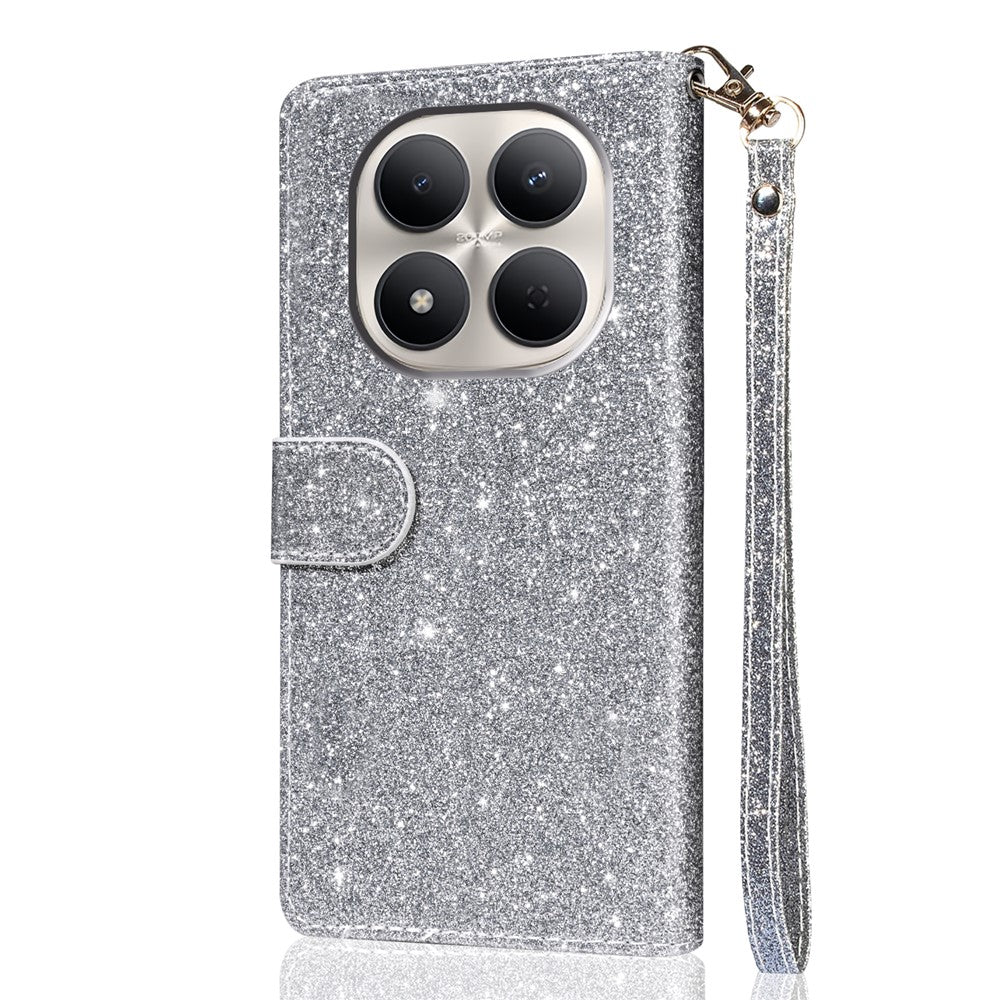 For Xiaomi Redmi Note 15 Pro 5G (Global) Stand Case Glitter Phone Leather Cover Zipper Pocket