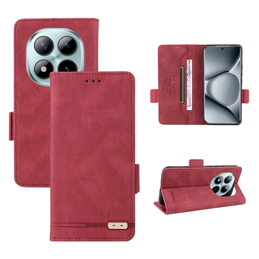 For Xiaomi Redmi Note 15 Pro+ 5G (Global)  /  Poco M8 Pro 5G Case Leather Wallet Flip Phone Cover with Hardware Decor