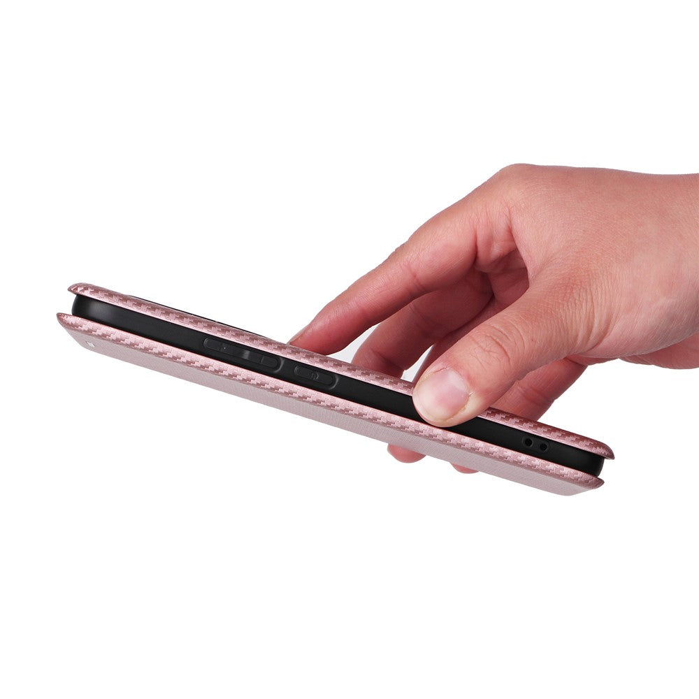 For Xiaomi Redmi Note 15 Pro+ 5G (Global)  /  Poco M8 Pro 5G Case Carbon Fiber Texture Drop-Proof PU Leather Phone Cover