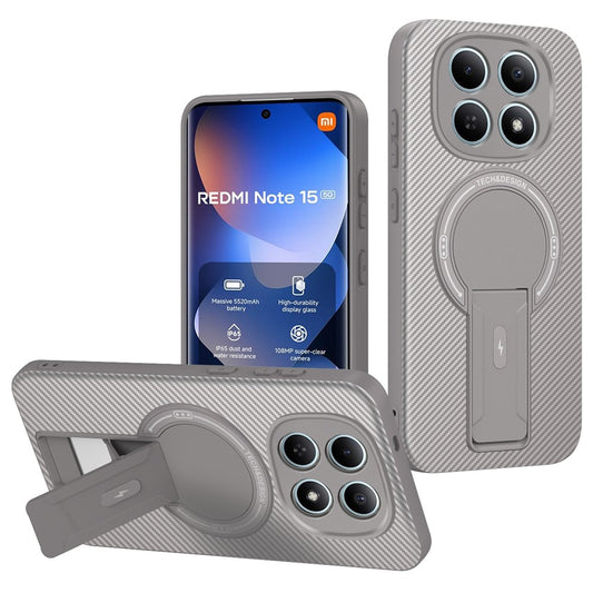 Xiaomi Redmi Note 15 5G (Global) / Xiaomi Poco M8 5G Handyhülle – Phone Case Redmi Note 15 5G (Global) Carbonfaser-Textur PC + TPU- mit Ständer