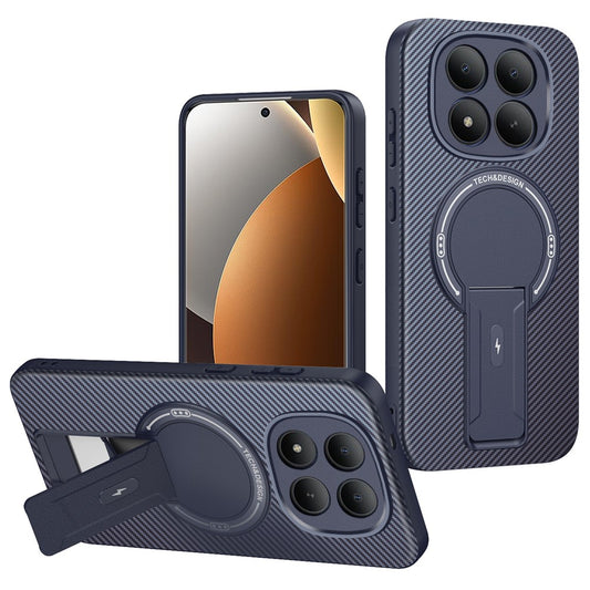 Xiaomi Redmi Note 15 Pro+ 5G (Global) / Xiaomi Poco M8 Pro 5G Handyhülle – Phone Case Redmi Note 15 Pro+ 5G (Global) Carbonfaser-Textur PC + TPU- mit Ständer