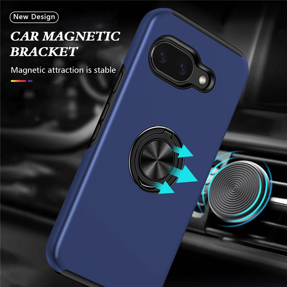 For Google Pixel 10a Case PC + TPU Phone Cover with Rotatable Ring Holder