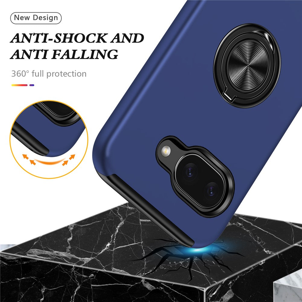 For Google Pixel 10a Case PC + TPU Phone Cover with Rotatable Ring Holder