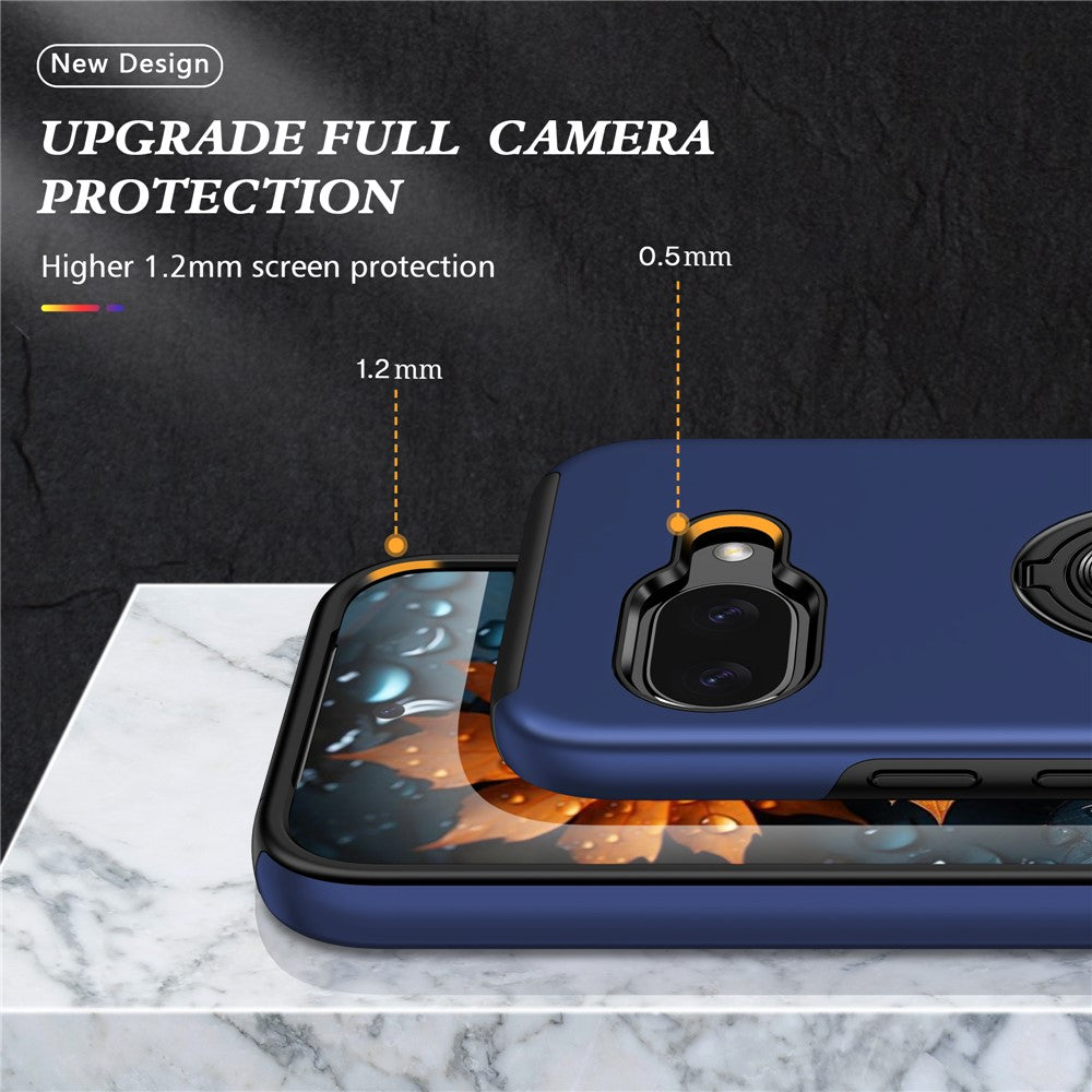 For Google Pixel 10a Case PC + TPU Phone Cover with Rotatable Ring Holder