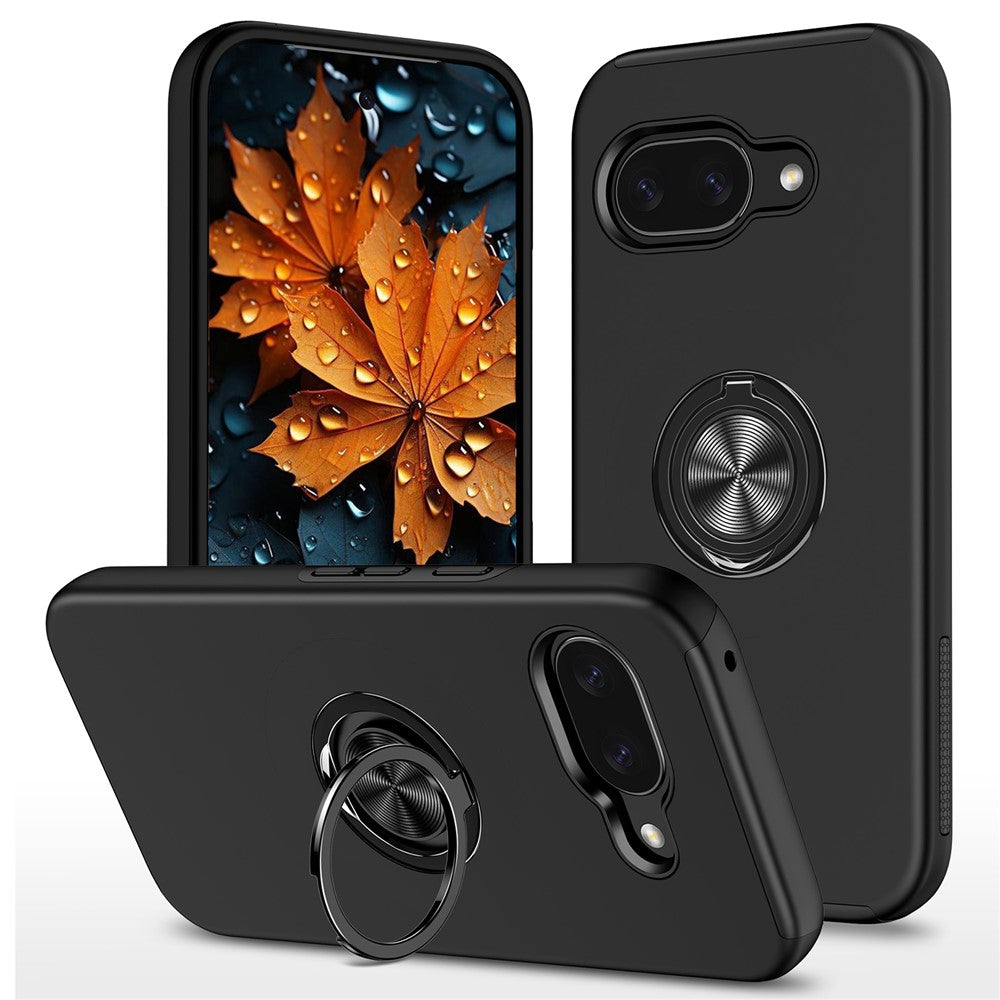 For Google Pixel 10a Case PC + TPU Phone Cover with Rotatable Ring Holder