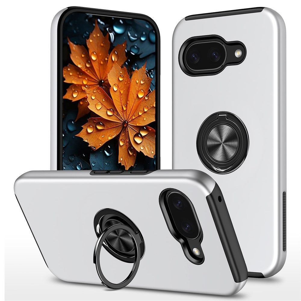 For Google Pixel 10a Case PC + TPU Phone Cover with Rotatable Ring Holder