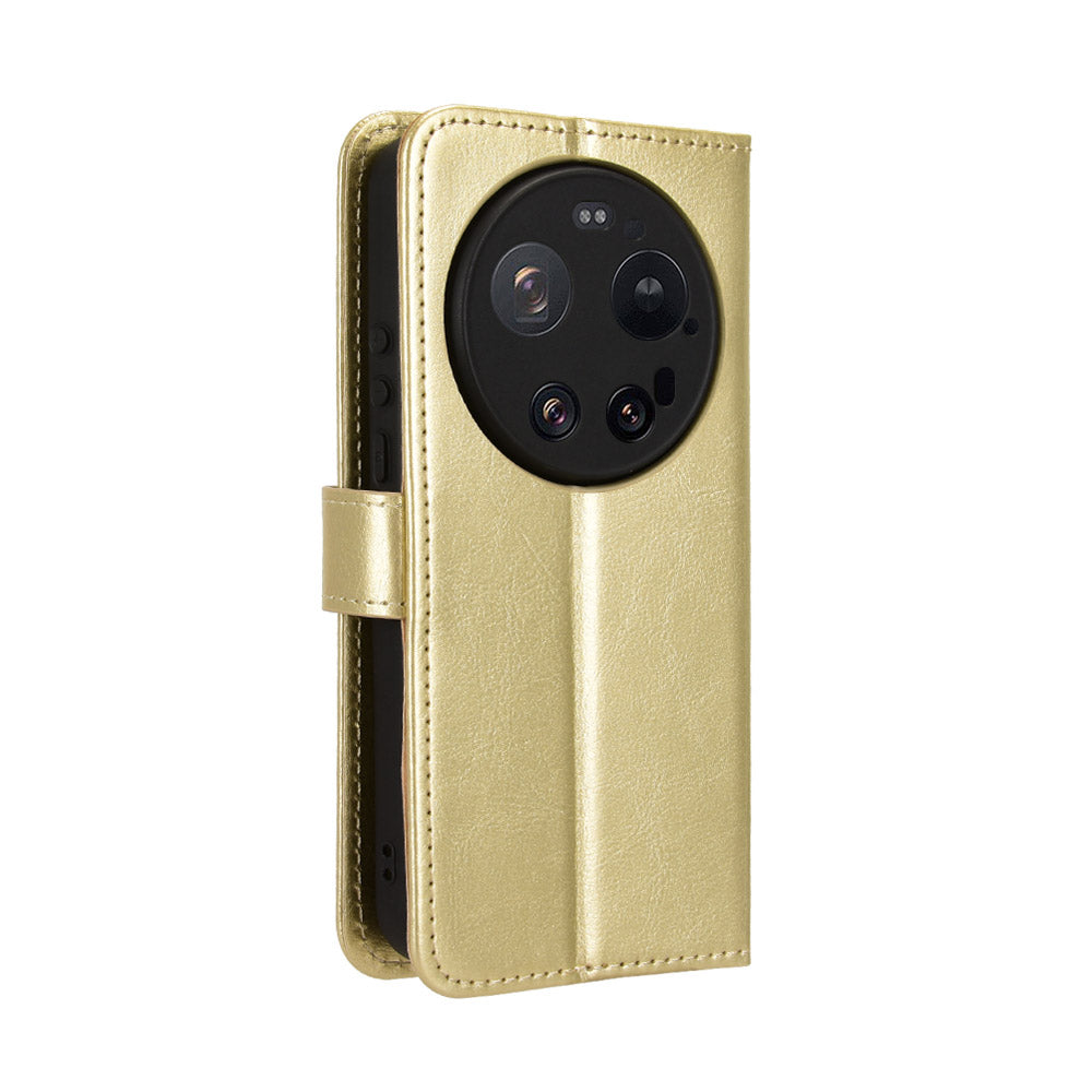 For Xiaomi 17 Ultra by Leica / Xiaomi 17 Ultra 5G PU Leather Case with Strap Crazy Horse Texture Phone Wallet Cover