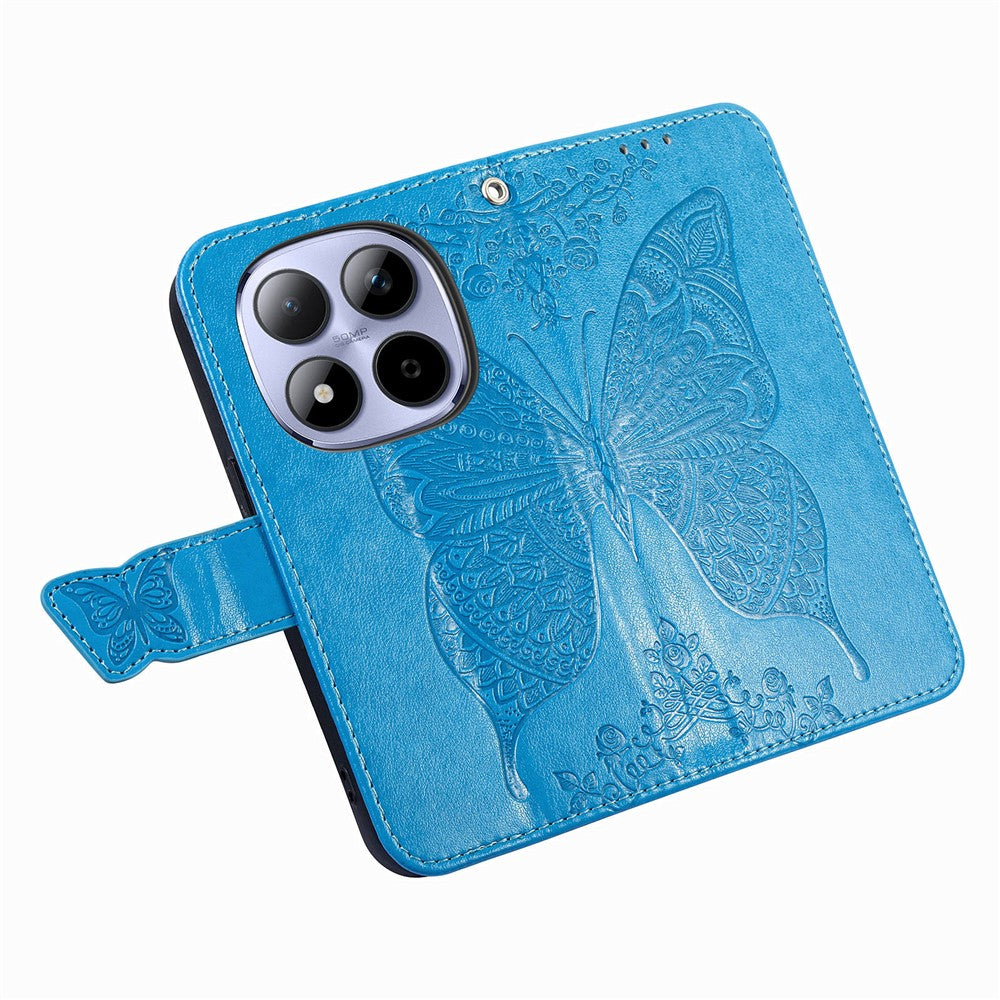 For Xiaomi Redmi Note 15 Pro 5G (Global) Case with Strap Butterfly Pattern PU Leather Wallet Phone Cover