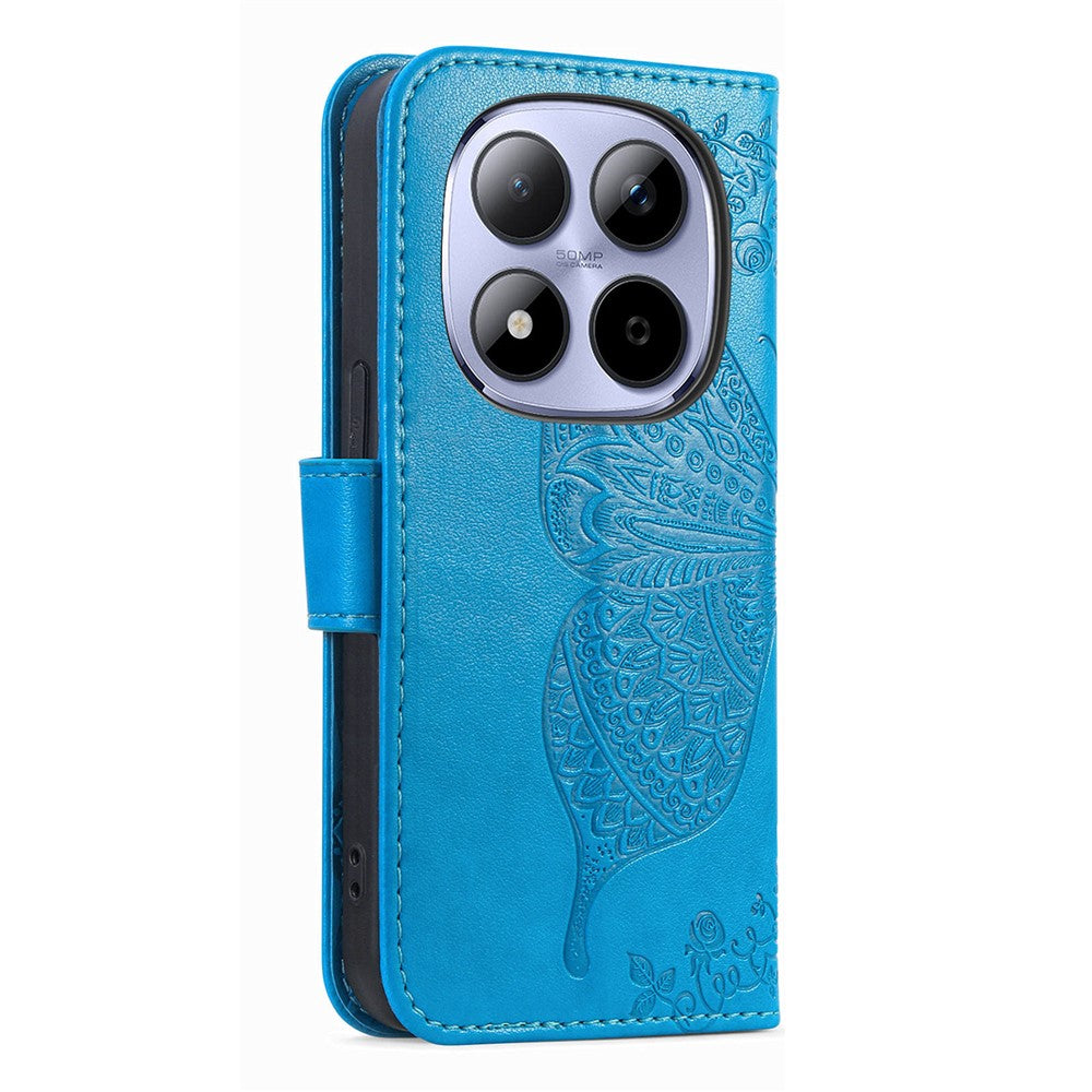 For Xiaomi Redmi Note 15 Pro 5G (Global) Case with Strap Butterfly Pattern PU Leather Wallet Phone Cover