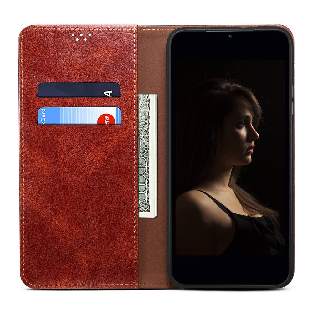 Anti-drop PU Leather Phone Cover For Xiaomi Redmi Note 12 Pro 5G  / Note 12 Pro Speed 5G / Poco X5 Pro 5G Waxy Crazy Horse Texture Wallet Stand Phone Case