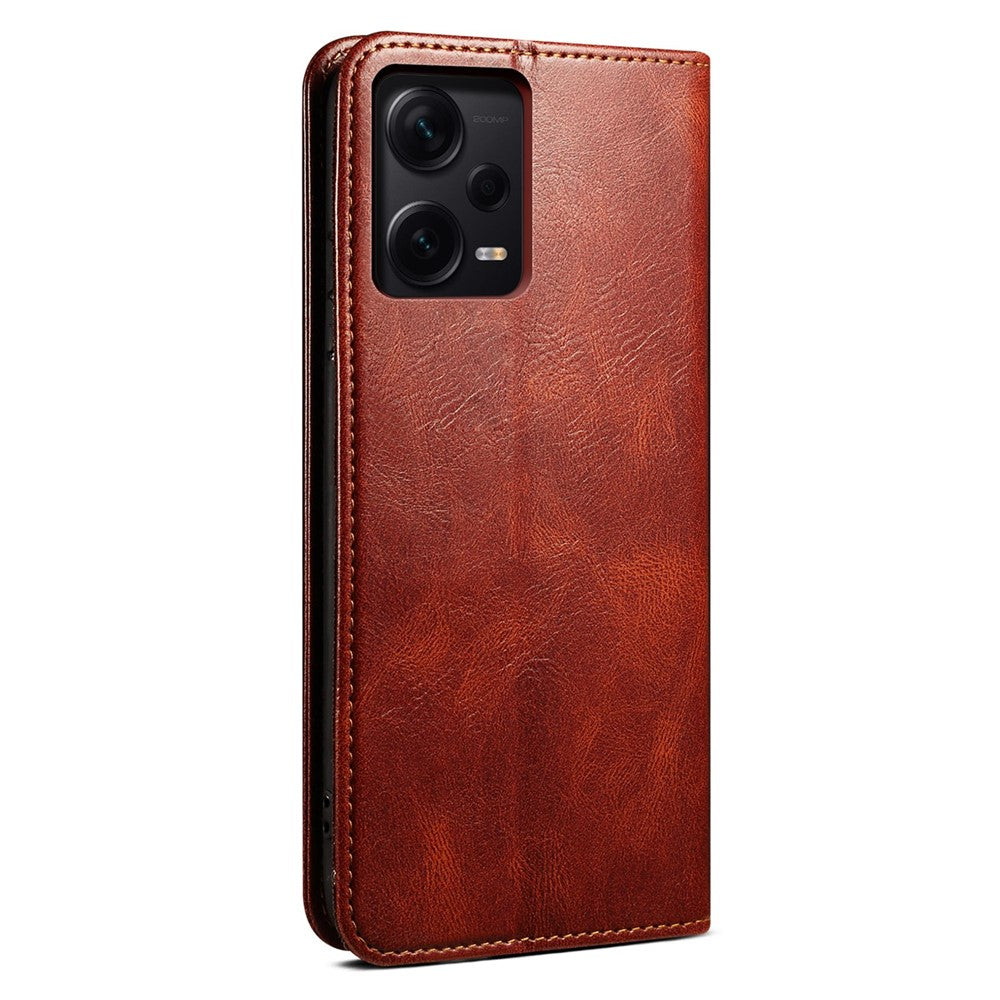 Anti-drop PU Leather Phone Cover For Xiaomi Redmi Note 12 Pro 5G  / Note 12 Pro Speed 5G / Poco X5 Pro 5G Waxy Crazy Horse Texture Wallet Stand Phone Case