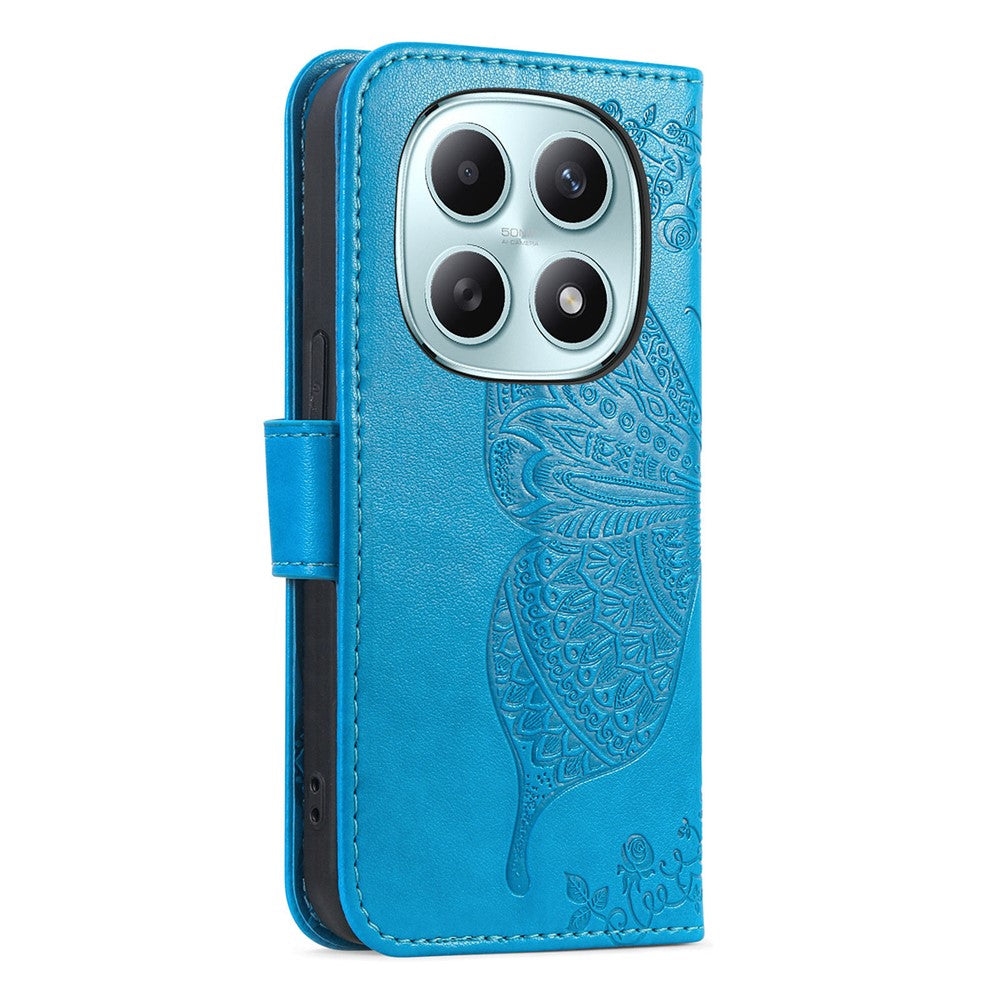 Phone Case with Strap for Xiaomi Poco M8 5G  /  Redmi Note 15 5G (Global)  /  Note 15 4G (Global) Butterfly Pattern PU Leather Wallet Phone Cover