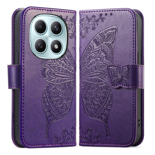 Xiaomi Redmi Note 15 5G (Global) / Xiaomi Redmi Note 15 4G (Global) / Xiaomi Poco M8 5G Handyhülle – Phone Case with Strap Redmi Note 15 5G (Global) / Note 15 4G (Global) PU-Leder-Geldbörsen- mit Schmetterlingsmuster