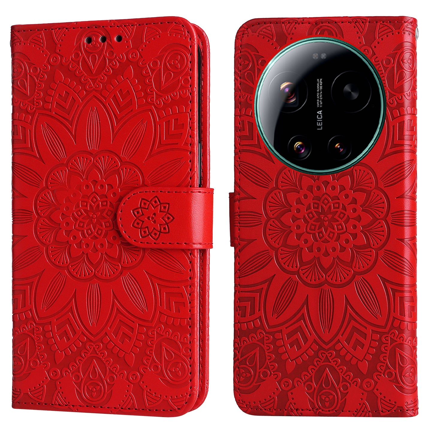 For Xiaomi 17 Ultra 5G Case Sunflower Imprint Leather Wallet Phone Cover