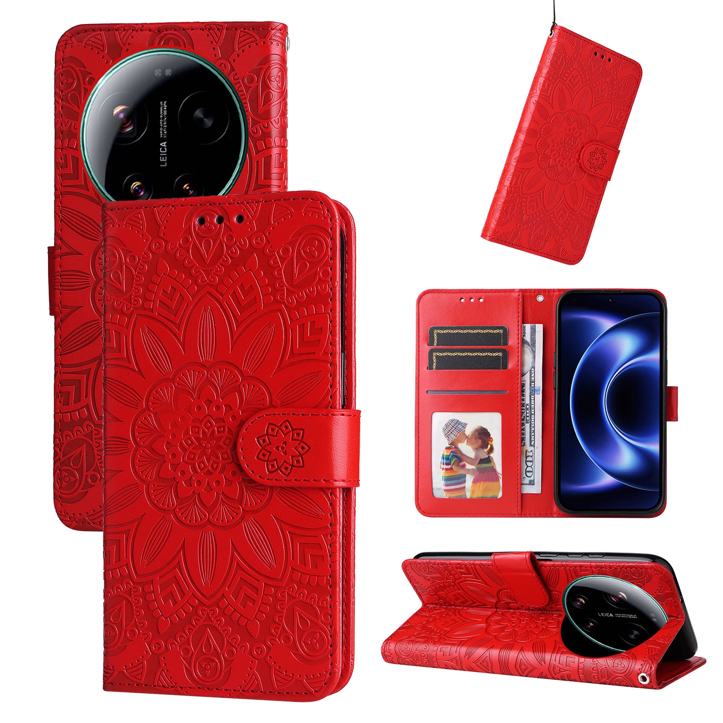 For Xiaomi 17 Ultra 5G Case Sunflower Imprint Leather Wallet Phone Cover