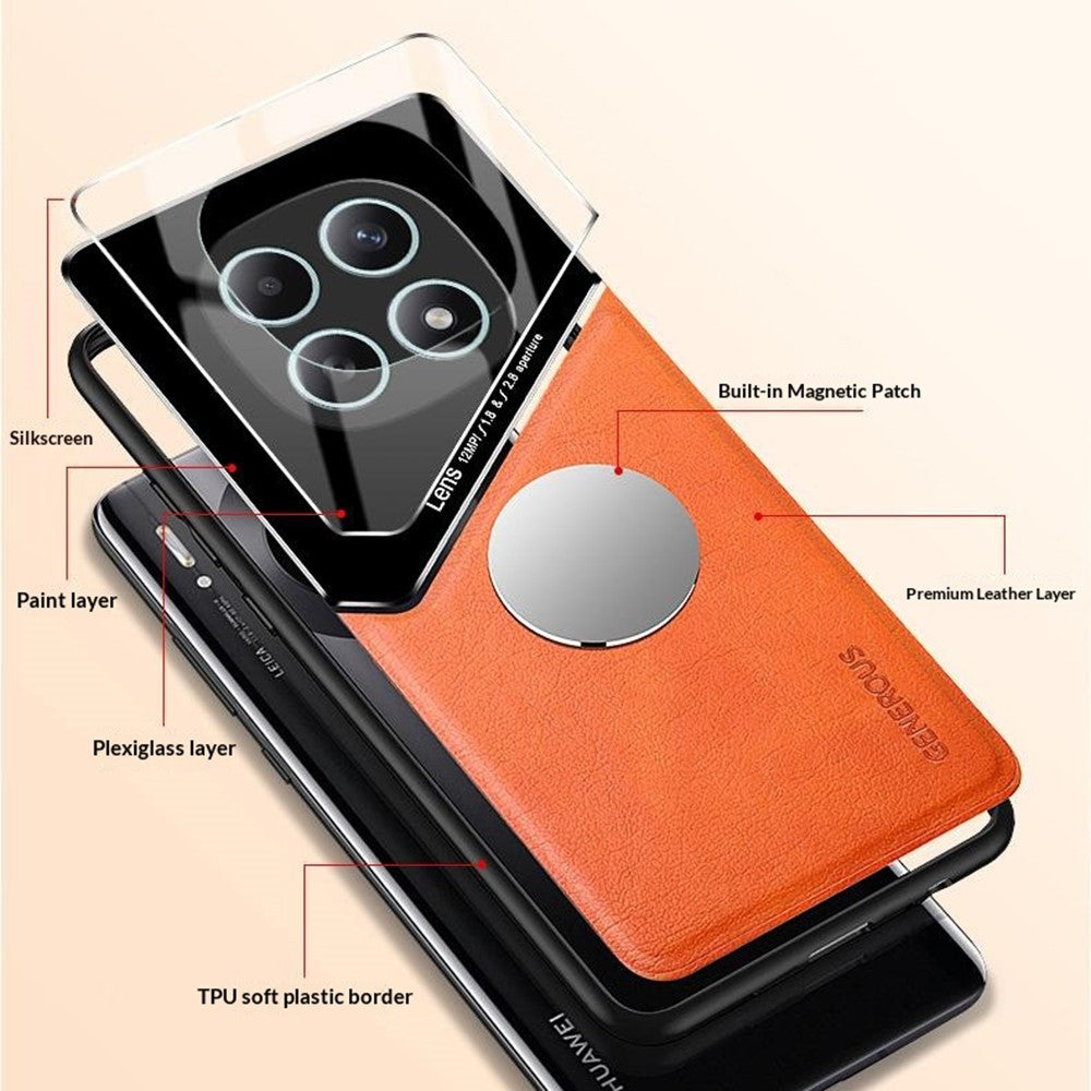For Xiaomi Redmi Note 15 5G (Global)  /  Poco M8 5G Case Precise Cutout Leather Coated PC + TPU Phone Back Cover Built-in Metal Sheet