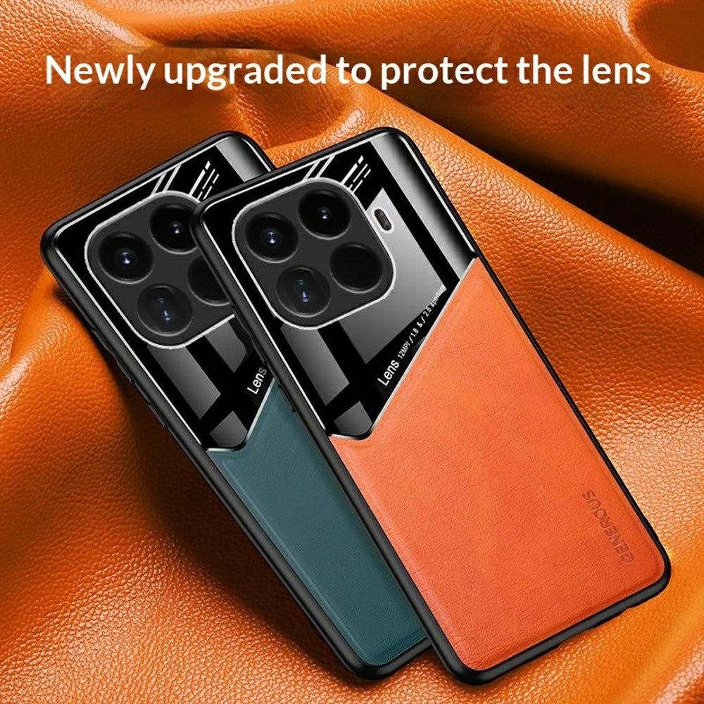 For Xiaomi 15T Pro Case Precise Cutout Leather Coated PC + TPU Phone Back Cover Built-in Metal Sheet