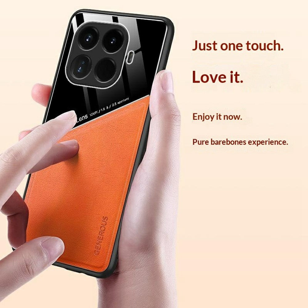 For Xiaomi 15T Pro Case Precise Cutout Leather Coated PC + TPU Phone Back Cover Built-in Metal Sheet