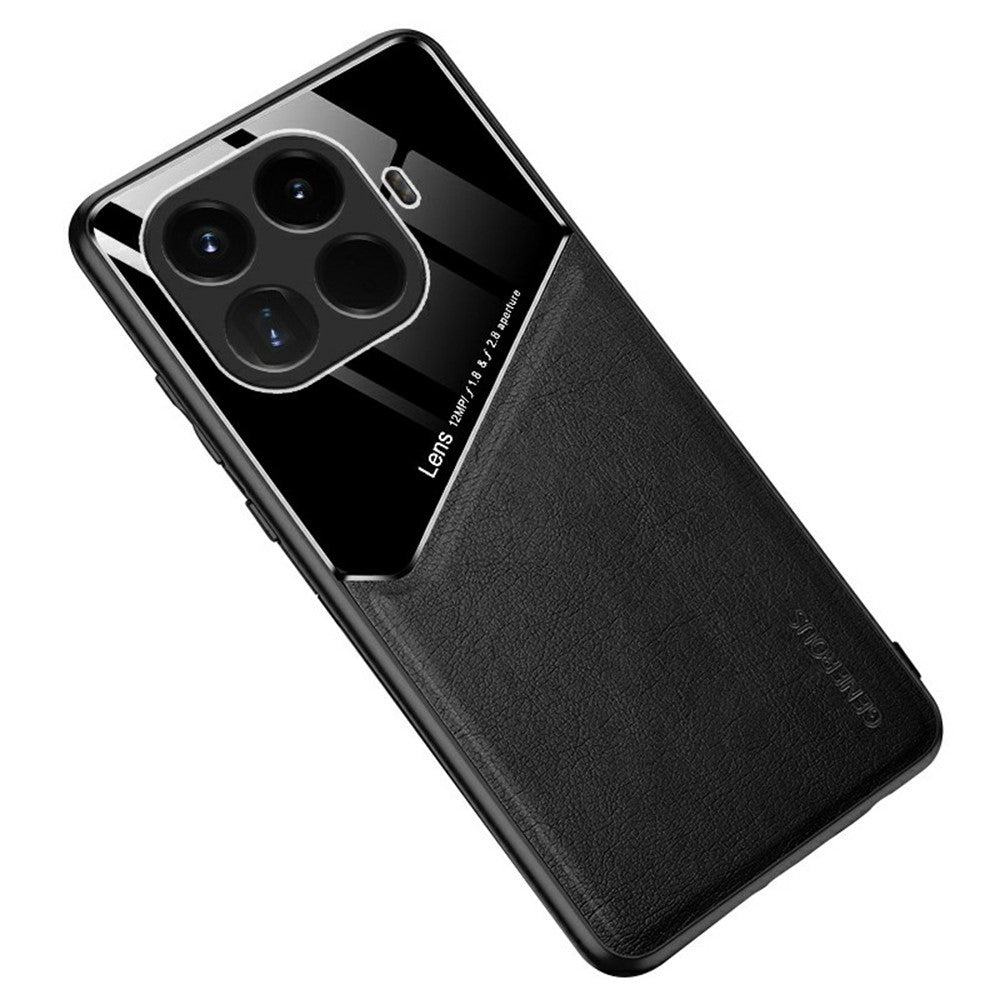 For Xiaomi 15T Pro Case Precise Cutout Leather Coated PC + TPU Phone Back Cover Built-in Metal Sheet