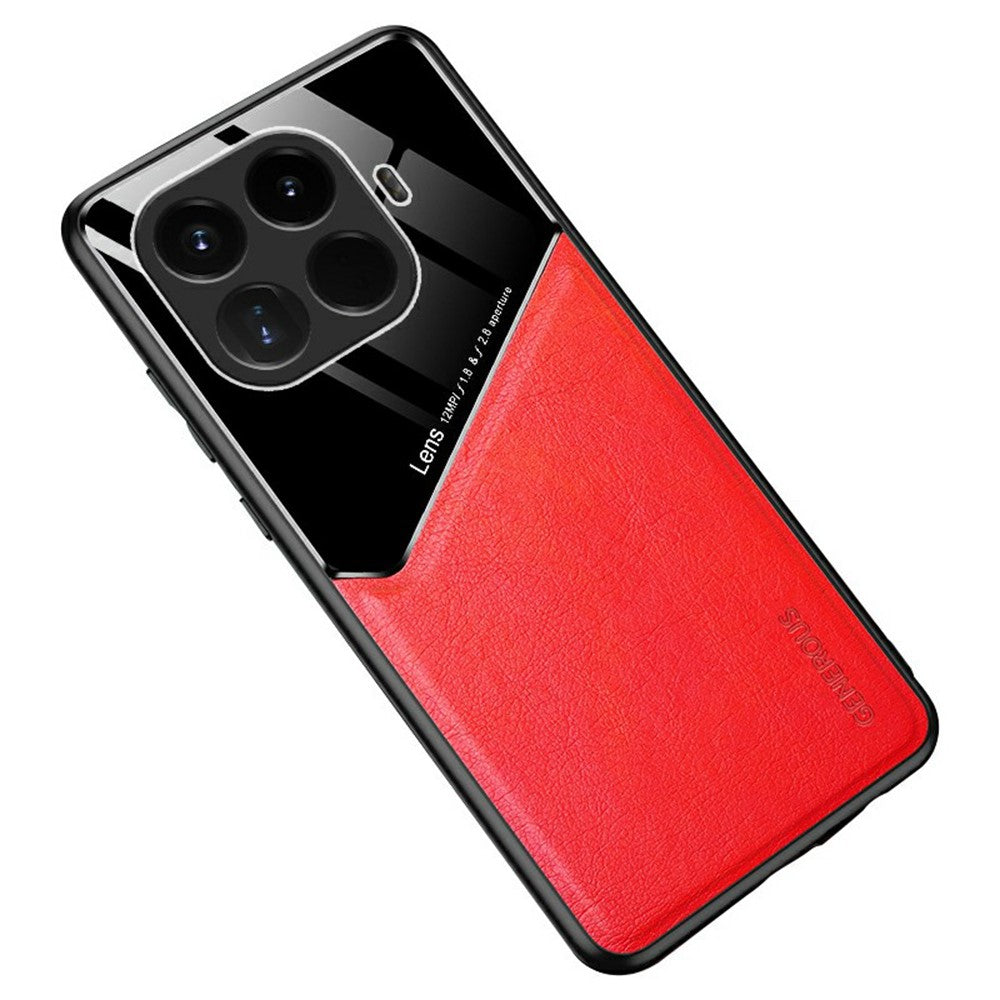 For Xiaomi 15T Pro Case Precise Cutout Leather Coated PC + TPU Phone Back Cover Built-in Metal Sheet