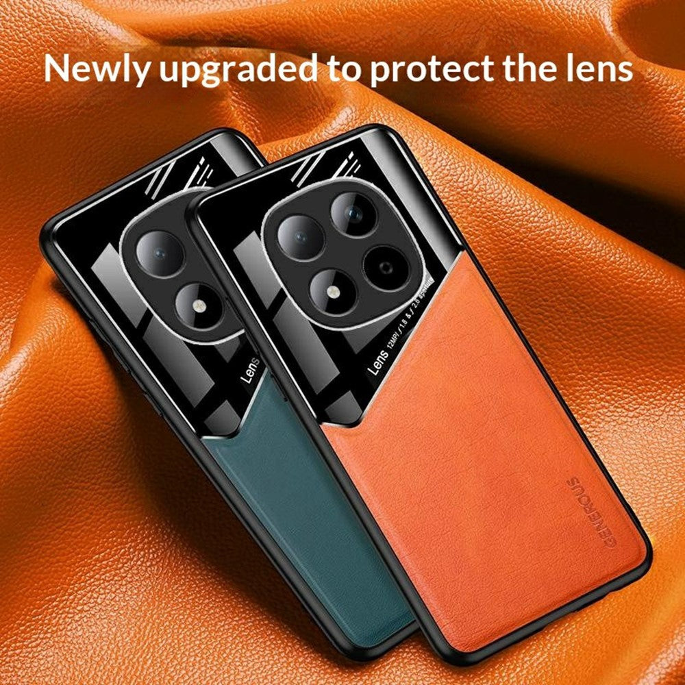 For Xiaomi Redmi Note 15 Pro 5G (Global) Case Precise Cutout Leather Coated PC + TPU Phone Back Cover Built-in Metal Sheet