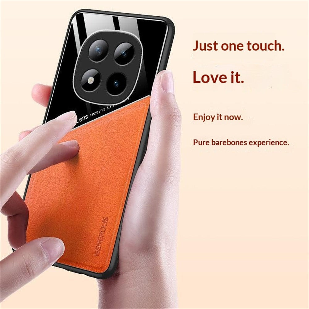 For Xiaomi Redmi Note 15 4G (Global) Case Precise Cutout Leather Coated PC + TPU Phone Back Cover Built-in Metal Sheet