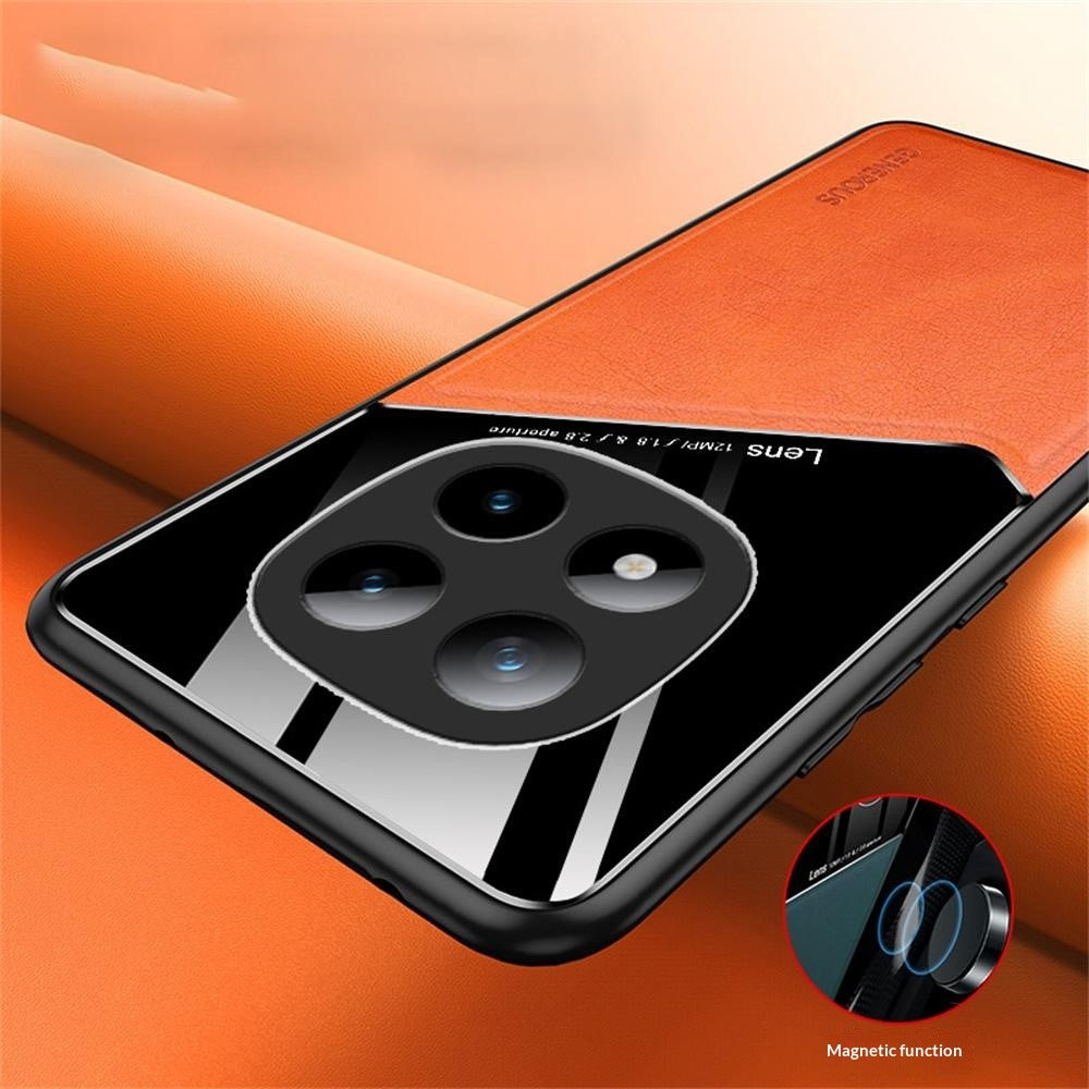 For Xiaomi Redmi Note 15 4G (Global) Case Precise Cutout Leather Coated PC + TPU Phone Back Cover Built-in Metal Sheet