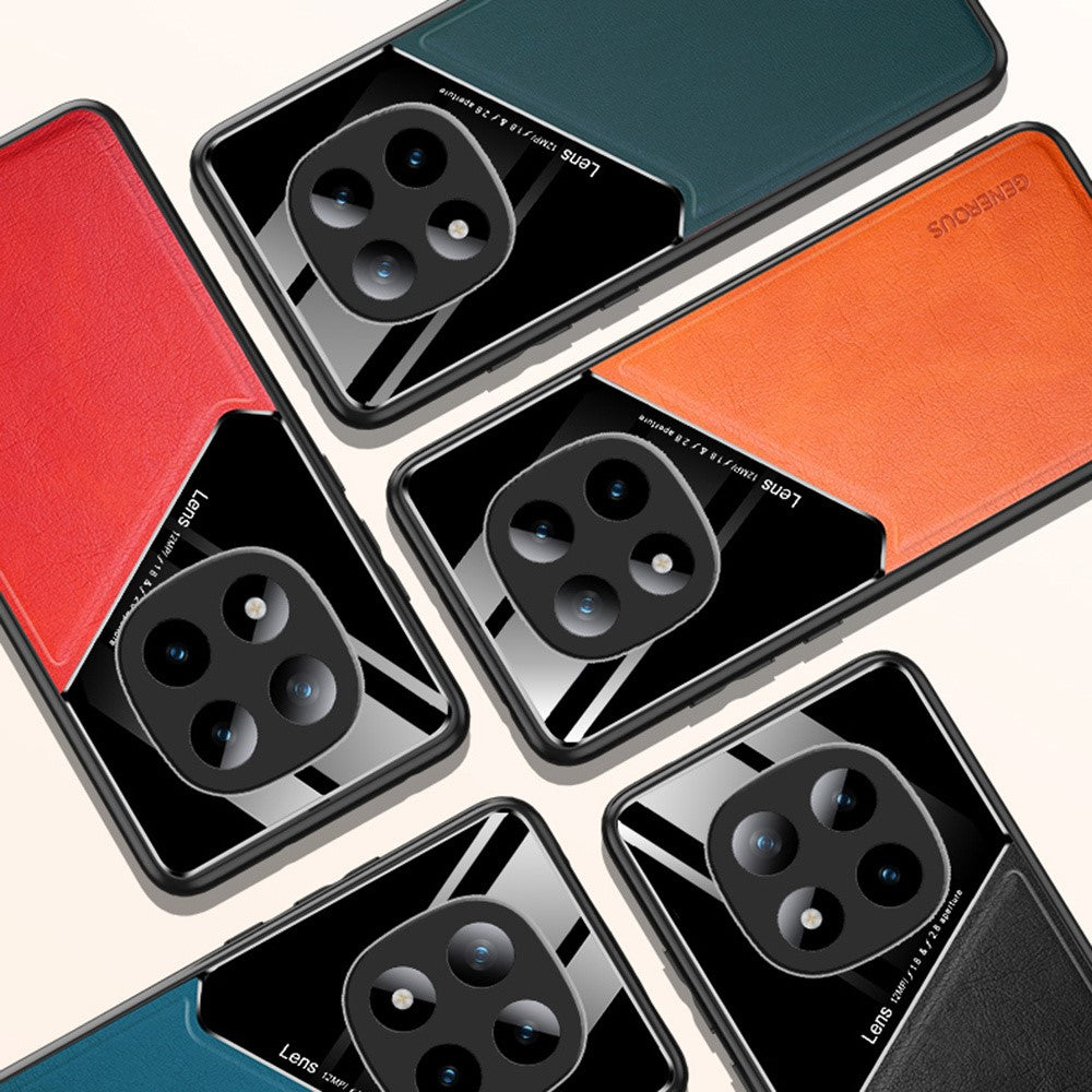 For Xiaomi Redmi Note 15 4G (Global) Case Precise Cutout Leather Coated PC + TPU Phone Back Cover Built-in Metal Sheet