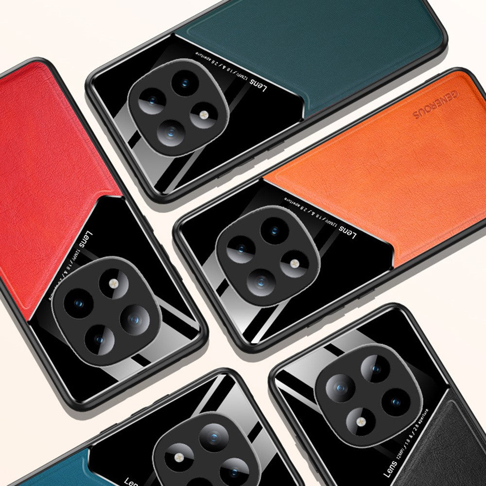 For Xiaomi Redmi Note 15 Pro 4G (Global) Case Precise Cutout Leather Coated PC + TPU Phone Back Cover Built-in Metal Sheet