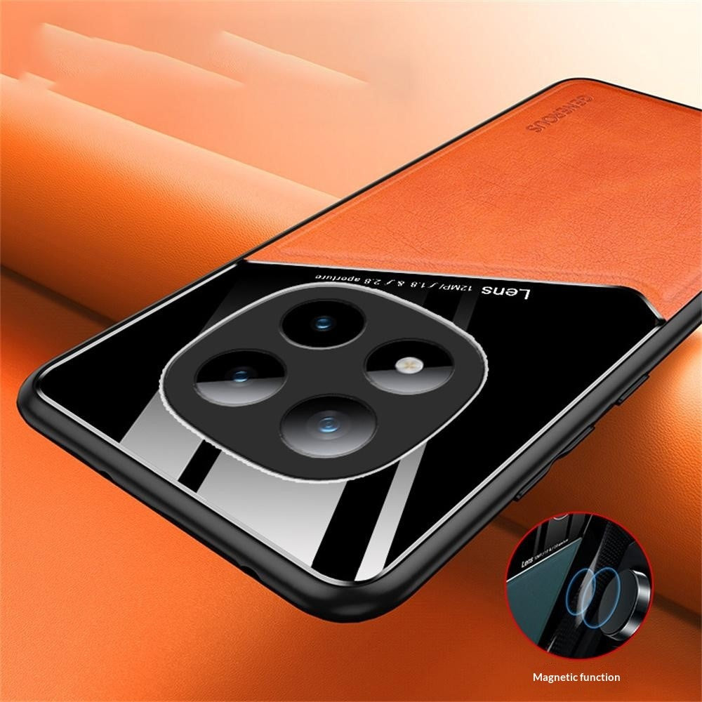 For Xiaomi Redmi Note 15 Pro 4G (Global) Case Precise Cutout Leather Coated PC + TPU Phone Back Cover Built-in Metal Sheet