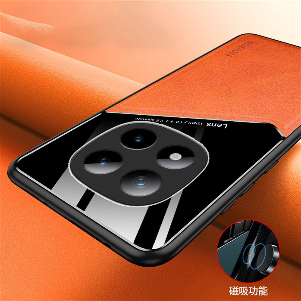 For Xiaomi Redmi Note 15 Pro+ 5G (Global)  /  Poco M8 Pro 5G Case Precise Cutout Leather Coated PC + TPU Phone Back Cover Built-in Metal Sheet